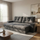 Sofá 3 Lugares Retrátil e Reclinável Biarritz Suede Grafite